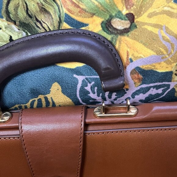 BURBERRY PORTFOLIO CASE W GOLD HARDWARE Doctor Bag DK88 - Leather - Brown - Picture 11 of 16